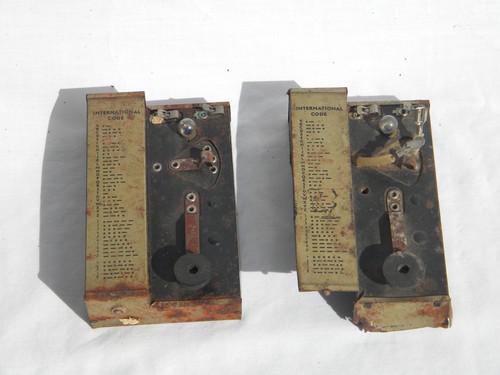 photo of old toy Western Union radio/telegraph keys w/Morse code chart for parts #1