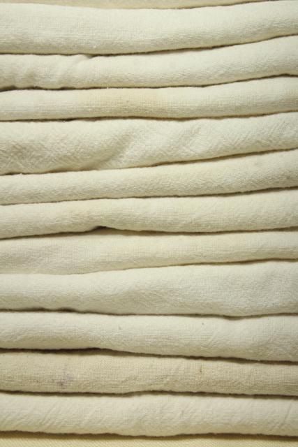 photo of old unbleached cotton fabric feed sacks lot, assorted vintage flour sacks grain bags #2