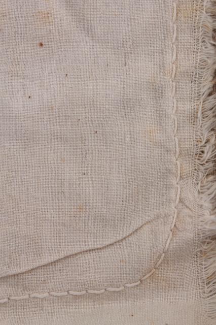 photo of old unbleached cotton feedsack fabric, primitive grubby feed sacks mixed lot vintage grain bags #6