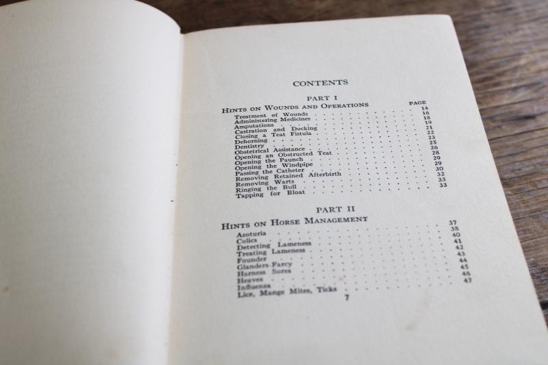 photo of old veterinary book, medical adviser farm animal health & remedies 1920s vintage #7