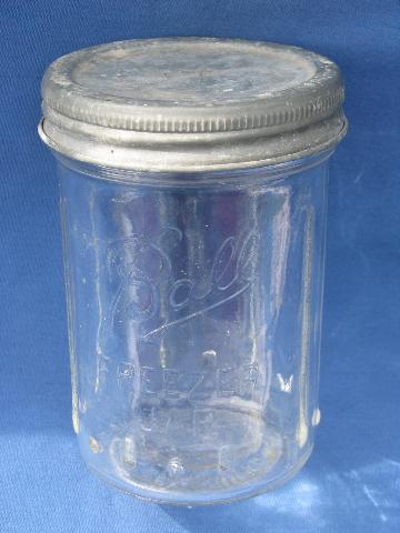 photo of old vintage Ball wide-mouth mason jars w/lids for storage canisters #3