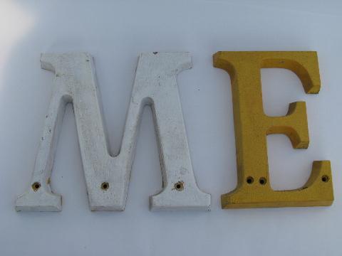 photo of old vintage store sign letters spelling out ME & U #2