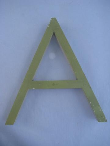 photo of old vintage store sign wood letters, assorted lot for wall art display #2