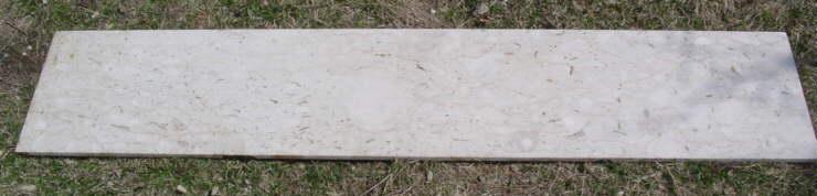 photo of vintage white w/ caramel marble slab for mantle #1