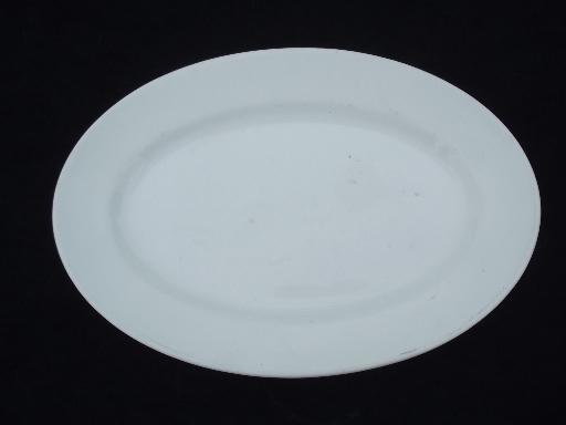 photo of old white ironstone china platters lot, antique and vintage American pottery #2