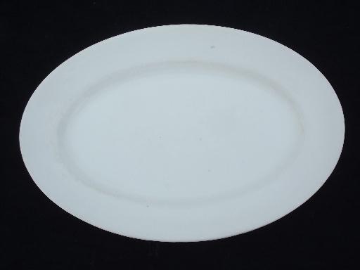 photo of old white ironstone china platters lot, antique and vintage American pottery #3