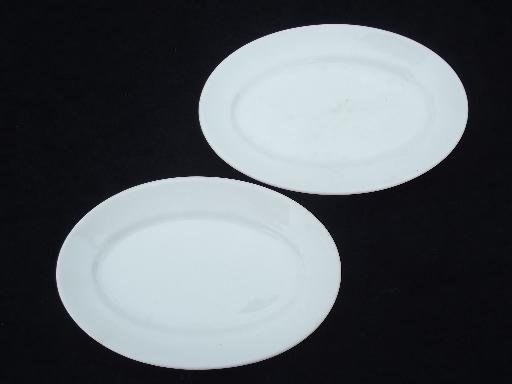 photo of old white ironstone china platters lot, antique and vintage American pottery #6