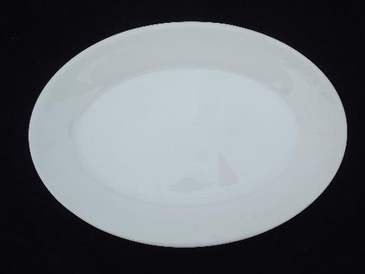 photo of old white ironstone china platters lot, antique and vintage American pottery #9