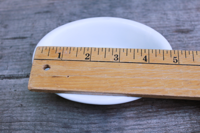 photo of old white ironstone china soap dish w/ chunky oval shape, vintage french farmhouse style  #2