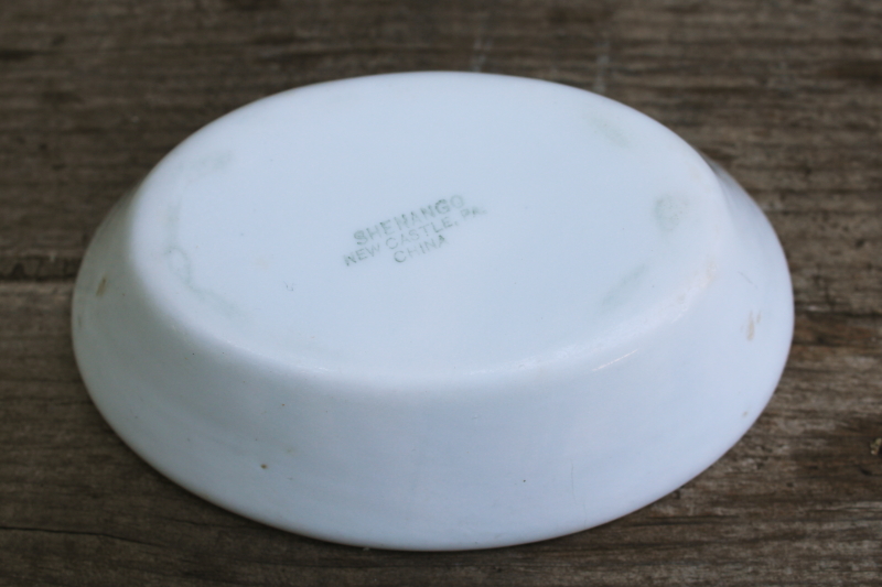 photo of old white ironstone china soap dish w/ chunky oval shape, vintage french farmhouse style  #4