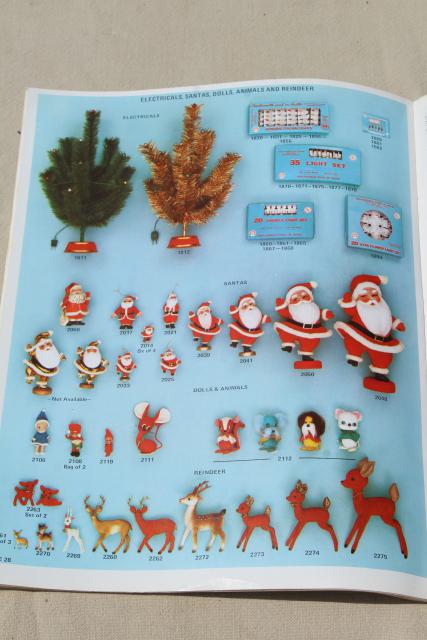 photo of old wholesale catalogs Christmas tree ornaments & holiday florist decorations, vintage 1970 #8