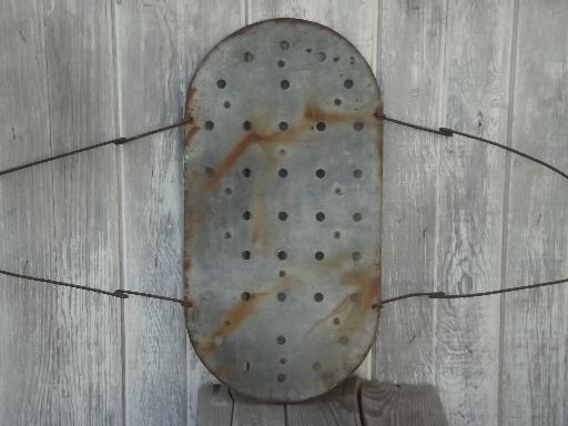 photo of old wire handle metal rack to hold canning jars in vintage wash boiler tub #3