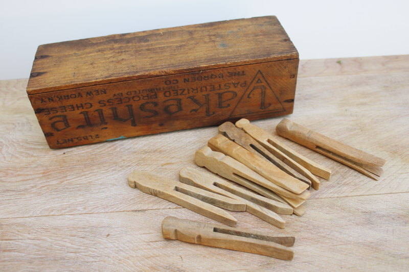 photo of old wood cheese box Lakeshire vintage Borden dairy advertising graphics wooden crate #6