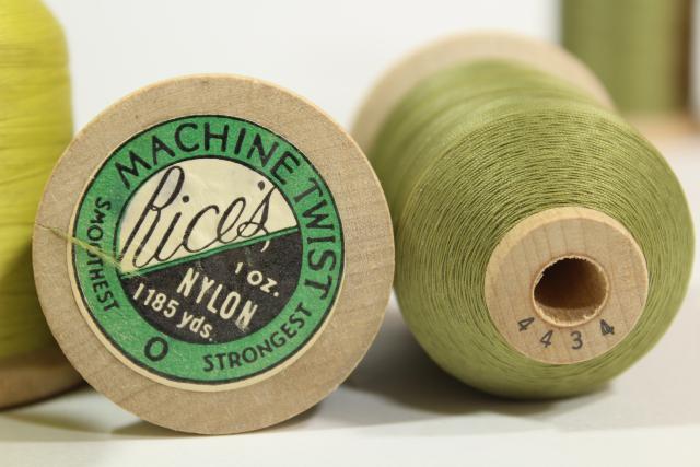photo of old wood cone spools - vintage sewing thread, Sylko type nylon in jewel colors #2