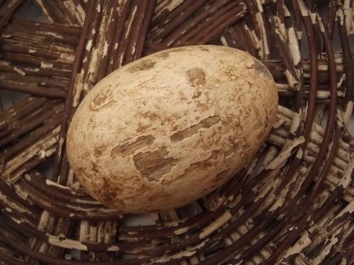 photo of old wood nest eggs collection, rustic primitive vintage wooden eggs lot  #3