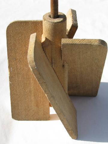 photo of old wood paddle metal stirring rod, replacement dasher for Dazey butter churn #2