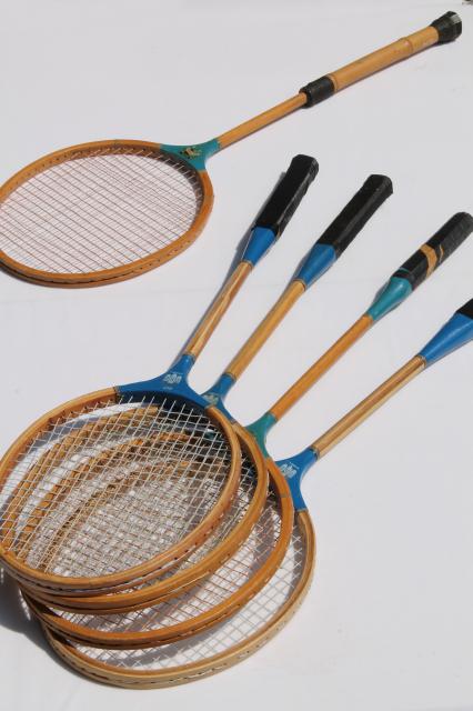 photo of old wood racquets, badminton rackets, Gatsby vintage sporting collectibles #1