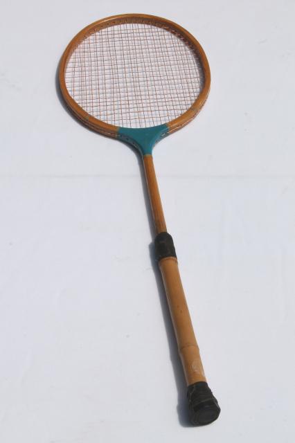 photo of old wood racquets, badminton rackets, Gatsby vintage sporting collectibles #2