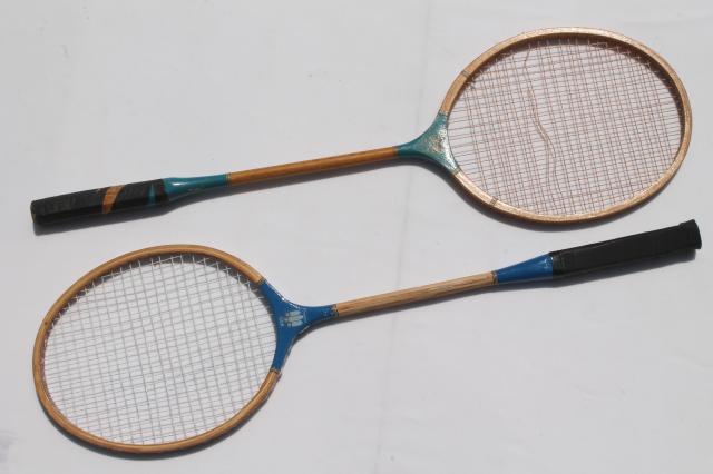 photo of old wood racquets, badminton rackets, Gatsby vintage sporting collectibles #9