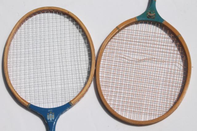 photo of old wood racquets, badminton rackets, Gatsby vintage sporting collectibles #10