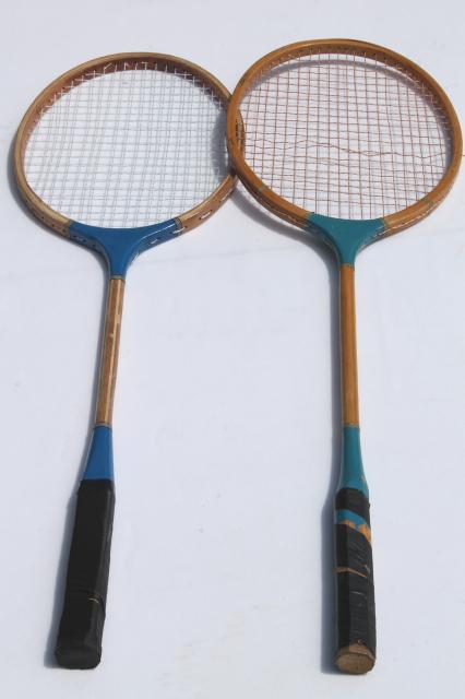 photo of old wood racquets, badminton rackets, Gatsby vintage sporting collectibles #11