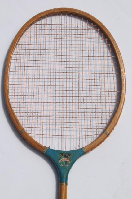 photo of old wood racquets, badminton rackets, Gatsby vintage sporting collectibles #13