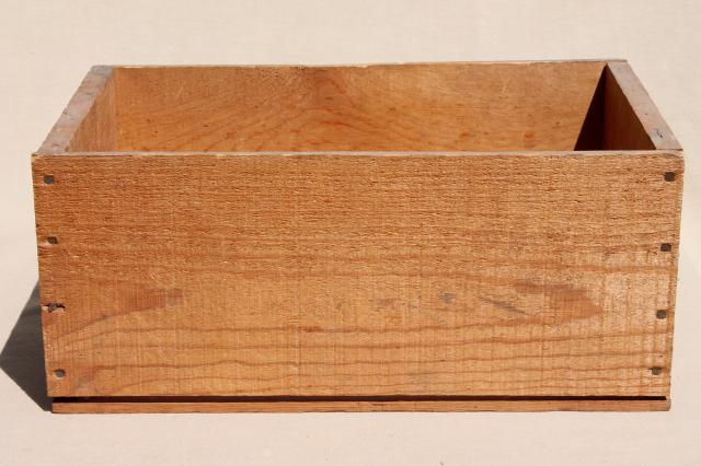 photo of old wooden fruit crate, vintage wood packing shipping box for Oriole apricots #5