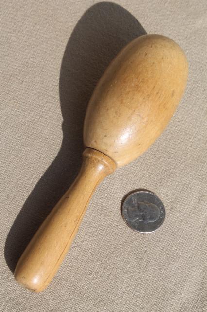 photo of old wooden sock darner, vintage wood darning egg for mending knitted socks #5