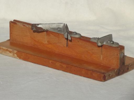 photo of old woodworking tool for building picture frames, folding miter box #3