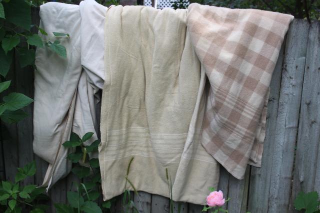 photo of old wool camp blankets, cutter vintage fabric for primitive sewing, modern farmhouse style #1