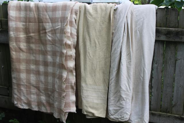 photo of old wool camp blankets, cutter vintage fabric for primitive sewing, modern farmhouse style #12