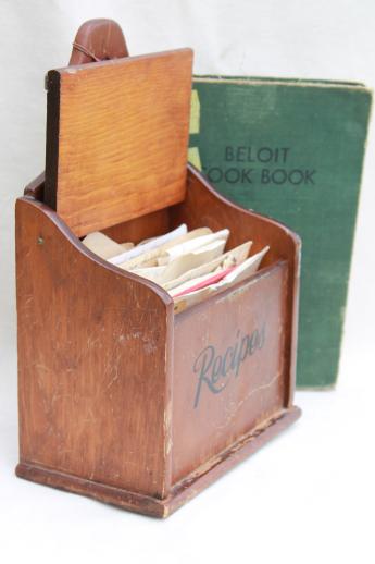 photo of old-fashioned Wisconsin farm cooking recipes - vintage recipe cards & old Beloit cookbook #1