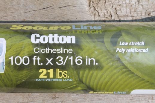 photo of old-fashioned cotton rope laundry wash line, 100 ft of clothesline in original pkg. #2