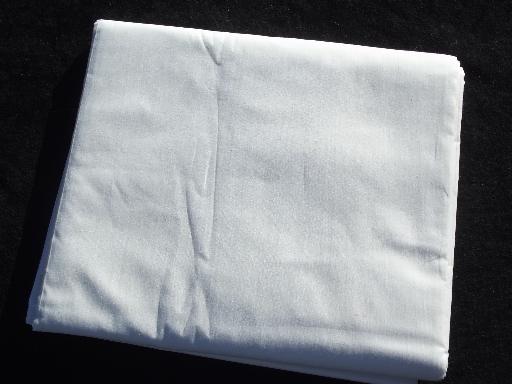 photo of old-fashioned plain white cotton flat bed sheets, vintage linens lot #2