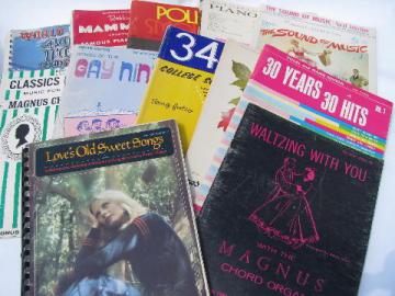 catalog photo of oldies & favorites, big lot of popular song music books for piano & organ