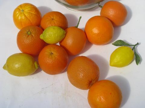 photo of oranges and lemons, lot assorted faux fruit, artificial fruit for display #2