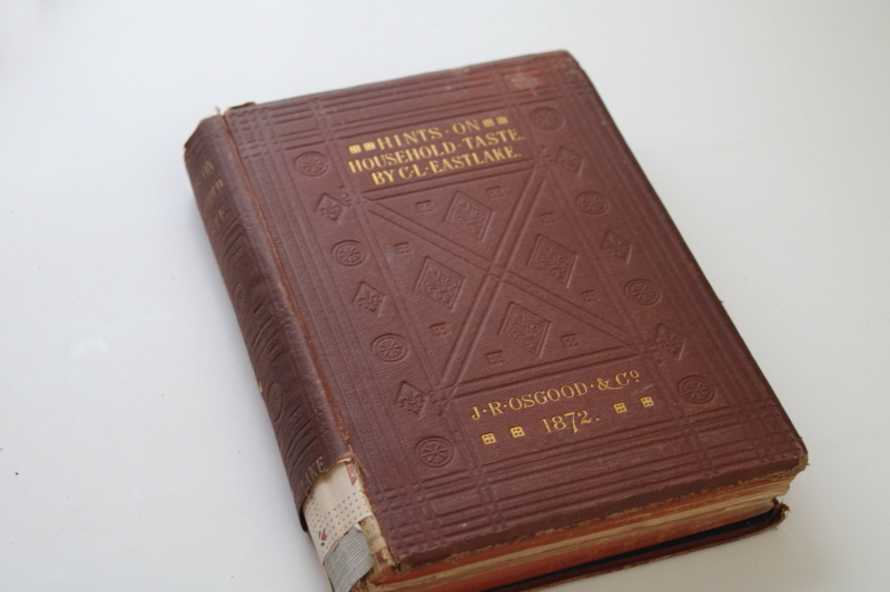 photo of original 1872 first American edition Charles Eastlake Hints on Household Taste antique book #1