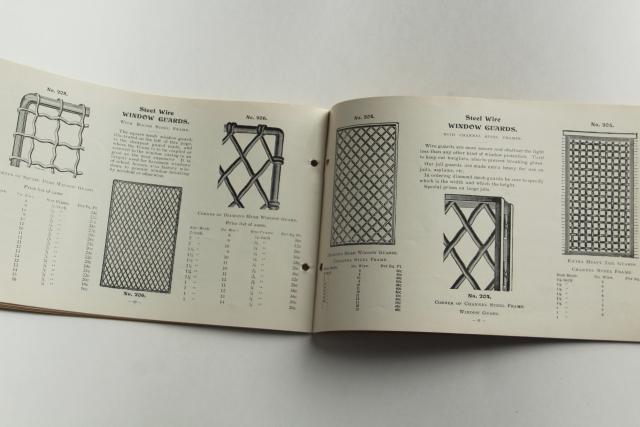 photo of original antique wire work catalog circa 1900, engravings Victorian vintage housewares #5