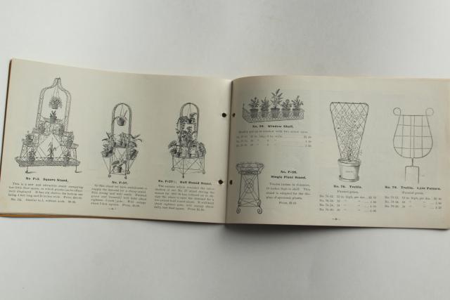 photo of original antique wire work catalog circa 1900, engravings Victorian vintage housewares #8