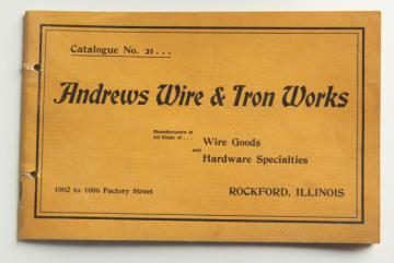 catalog photo of original antique wire work catalog circa 1900, engravings Victorian vintage housewares