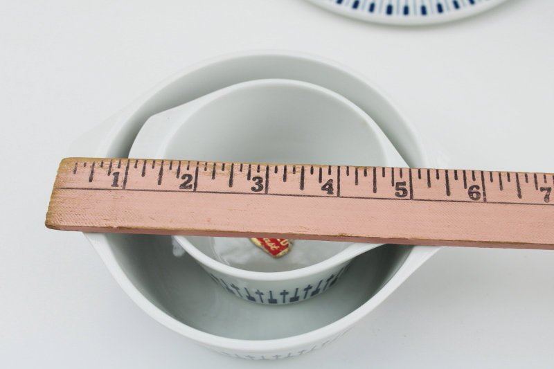 photo of original labels Lyngby Denmark Tangent blue & white kitchenware porcelain Danish modern vintage #8