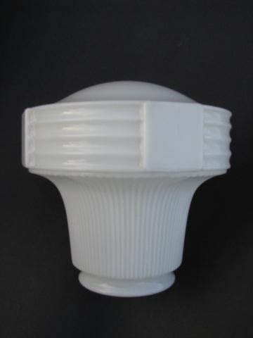 photo of original old white glass ceiling light shade, 1930's deco vintage #3