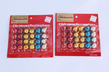 catalog photo of original packages vintage Woolworths tiny Christmas ornaments mercury glass balls