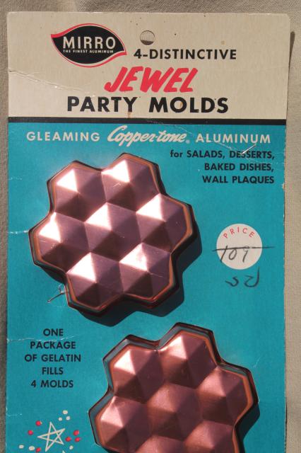 photo of original packaging vintage pink copper aluminum cookie cutters & gem jewels shaped jello molds #2