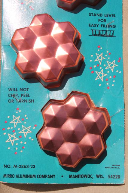 photo of original packaging vintage pink copper aluminum cookie cutters & gem jewels shaped jello molds #3