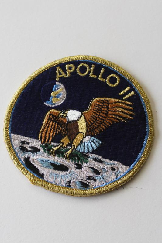 photo of original vintage Apollo 11 embroidered patch badge moon landing Eagle has Landed #1