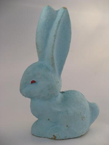 photo of original vintage paper mache Easter bunny, old rabbit candy container #1