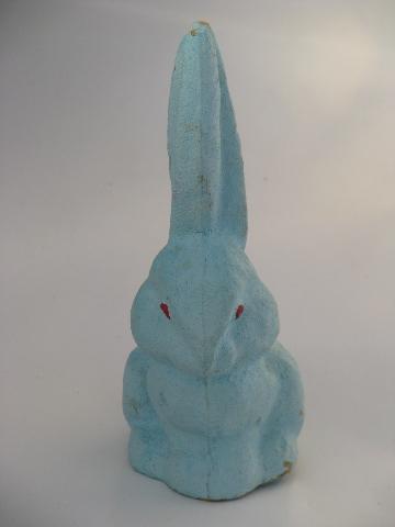 photo of original vintage paper mache Easter bunny, old rabbit candy container #2