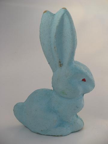 photo of original vintage paper mache Easter bunny, old rabbit candy container #3