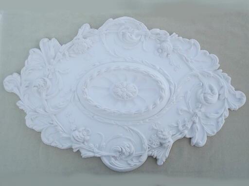 photo of ornate architectural molding ceiling medallion, ceiling rose in faux plaster #1